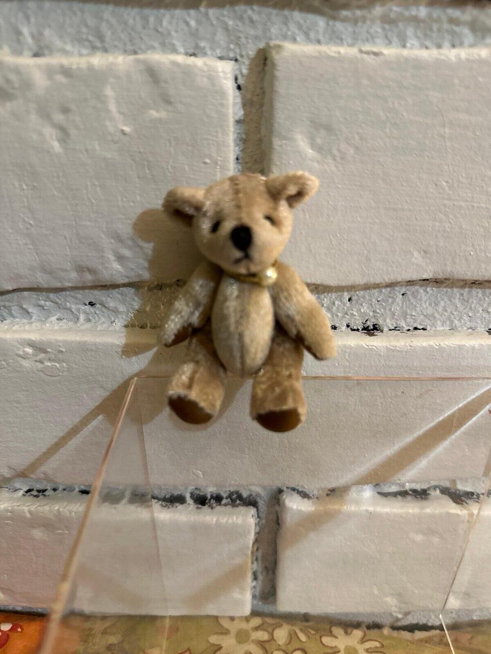 Russ Berrie June Birthstone Pearl Teddy Bear Miniature Plush Boxed 1856 Tan